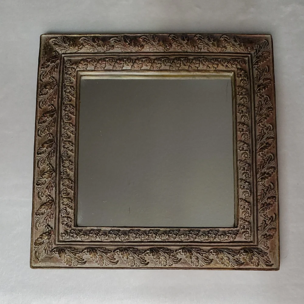 Decorative Framed Brown Square Ornate Mirror